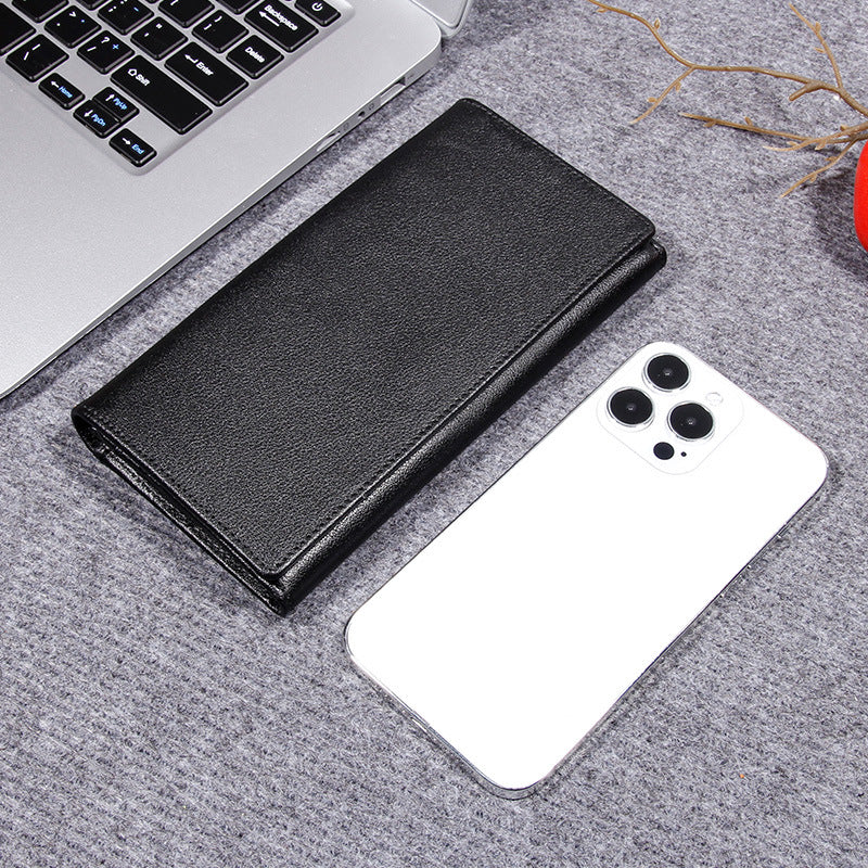 Men's Layer Cowhide Long Genuine Leather Soft Business Men's Wallets