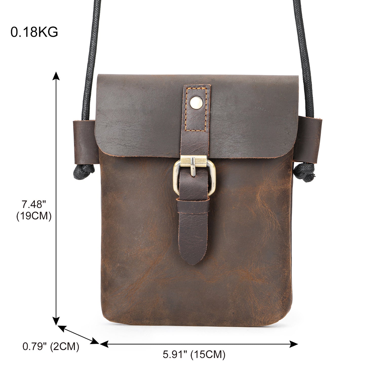 Men's Leather Fashion Crazy Horse First Layer Cowhide Men's Shoulder Bag