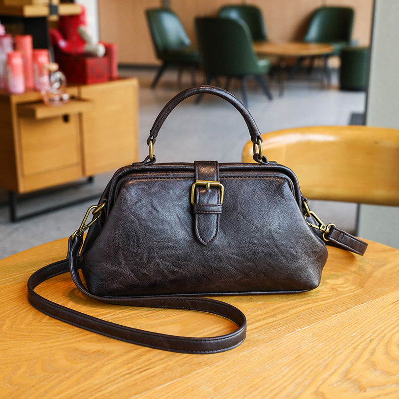 Women's Underarm Simple Fashion Soft Leather Clip Women's Shoulder Bag