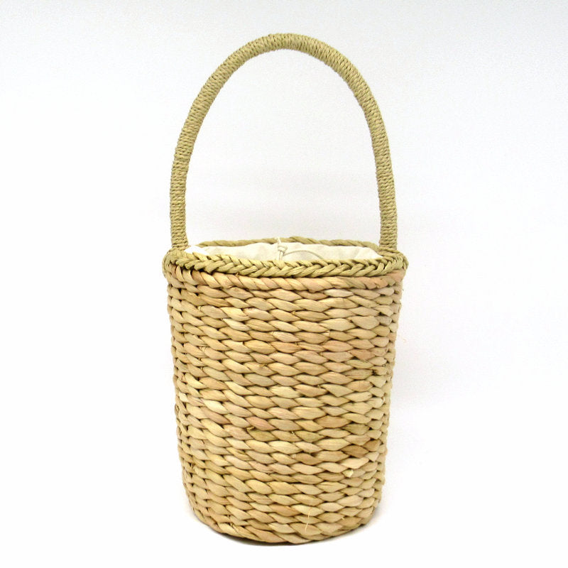 Women's Husk Straw Barrel Woven Vacation Beach Women's Handbag