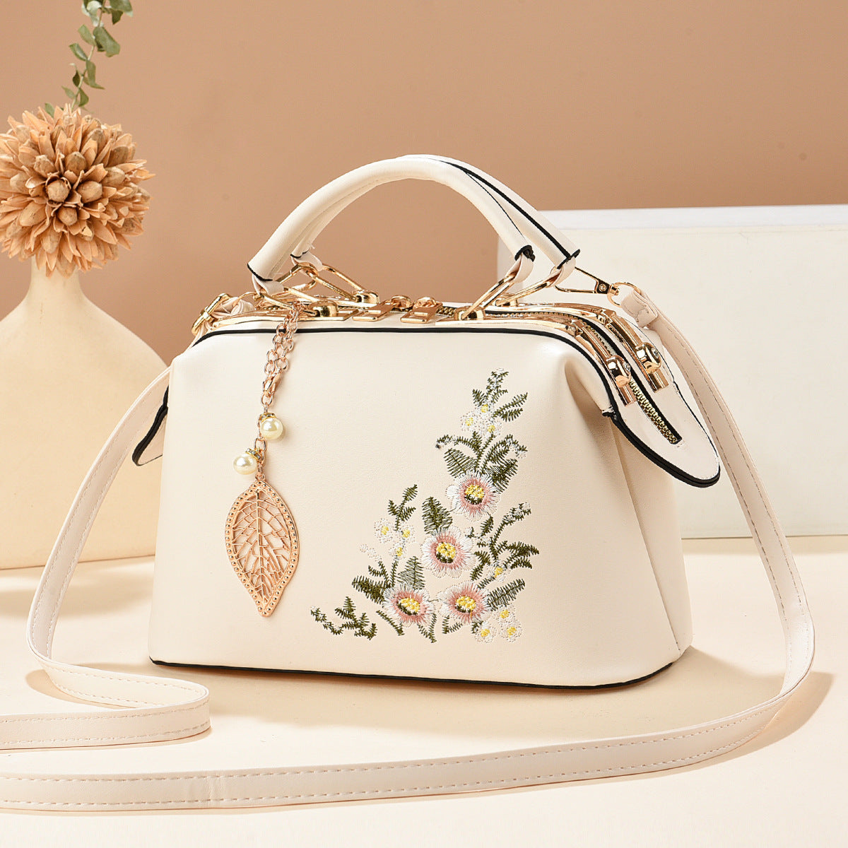 Elegant Slouchy Women's Fashionable Embroidered Quality Bags