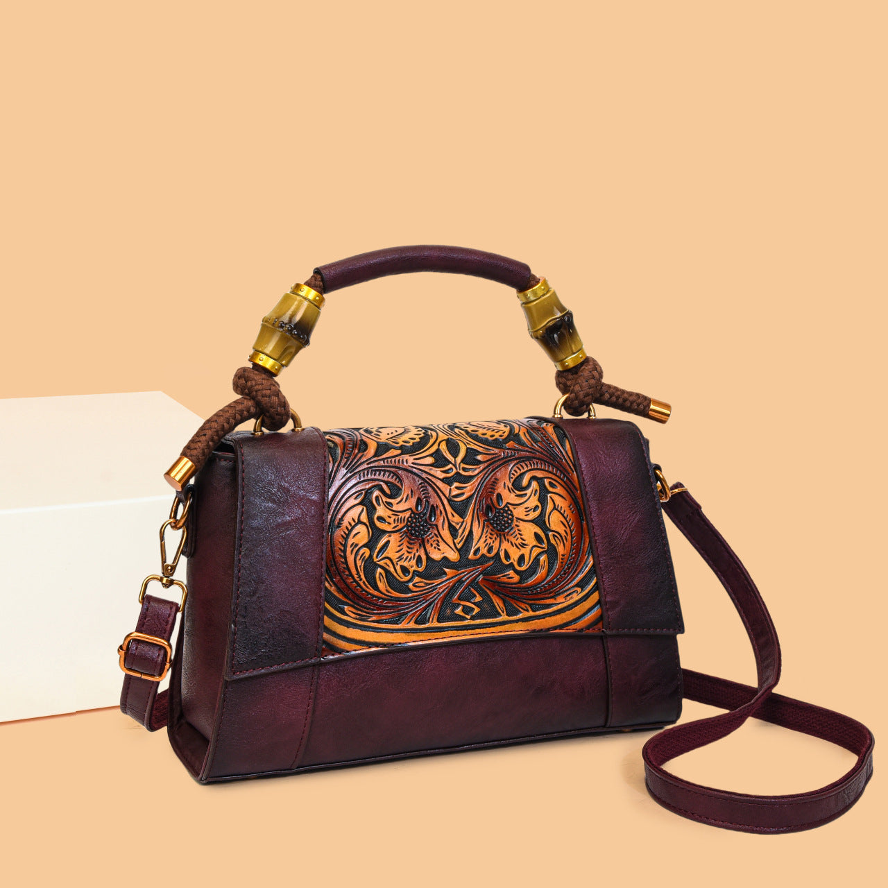 Artistic Bamboo Joint Ethnic Style Large Capacity Women's Handbag