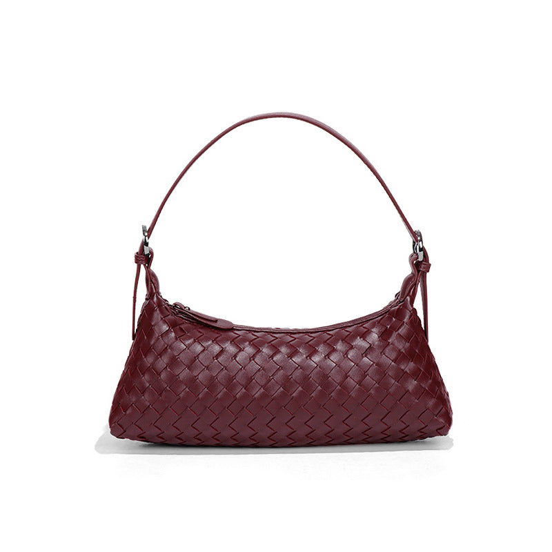 Women's Woven Baguette Retro For Dumpling Underarm Bag