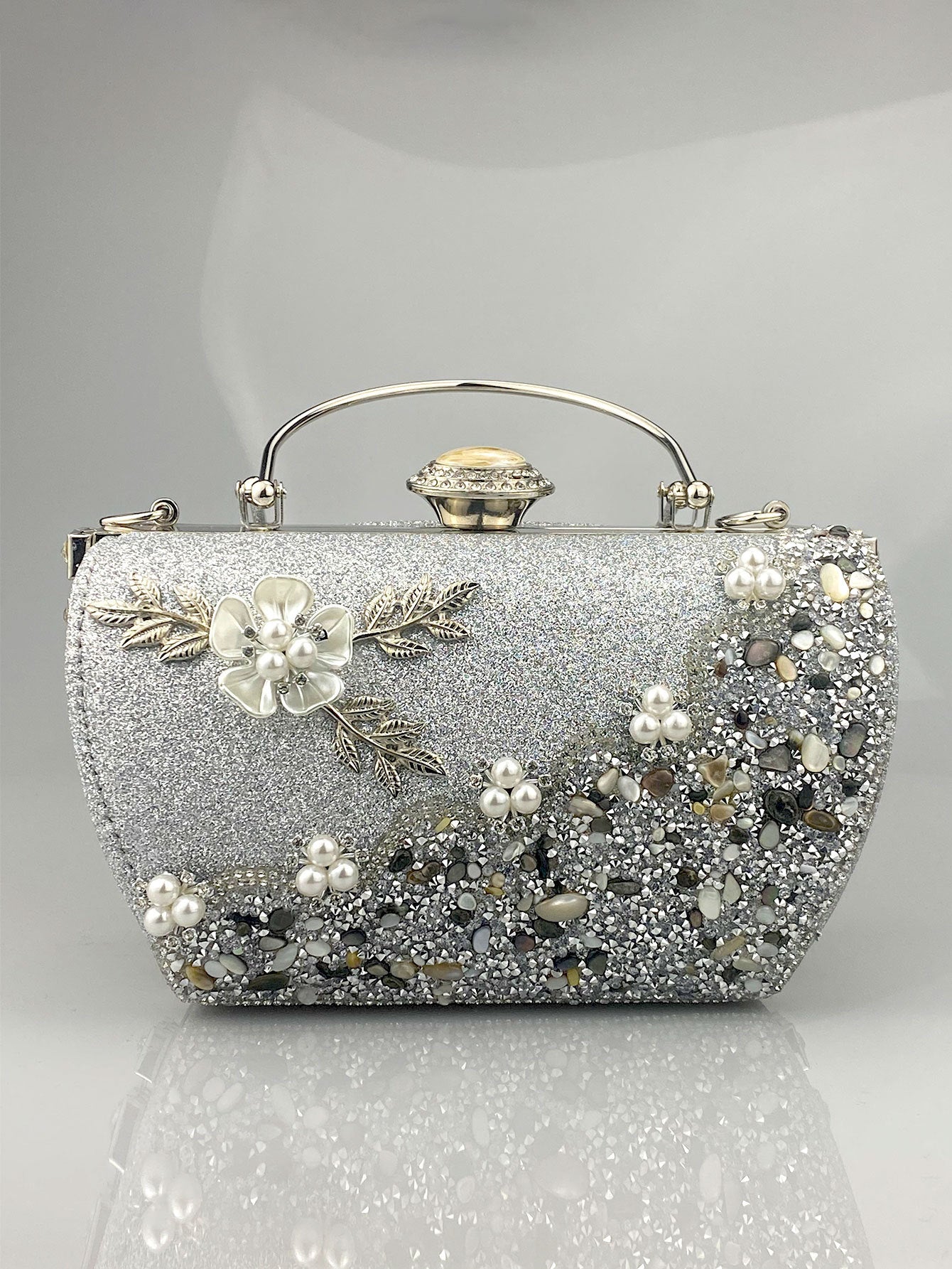 Women's Princess Hardware Diamond Floral Decorations Party Dress Elegant Dinner Bag