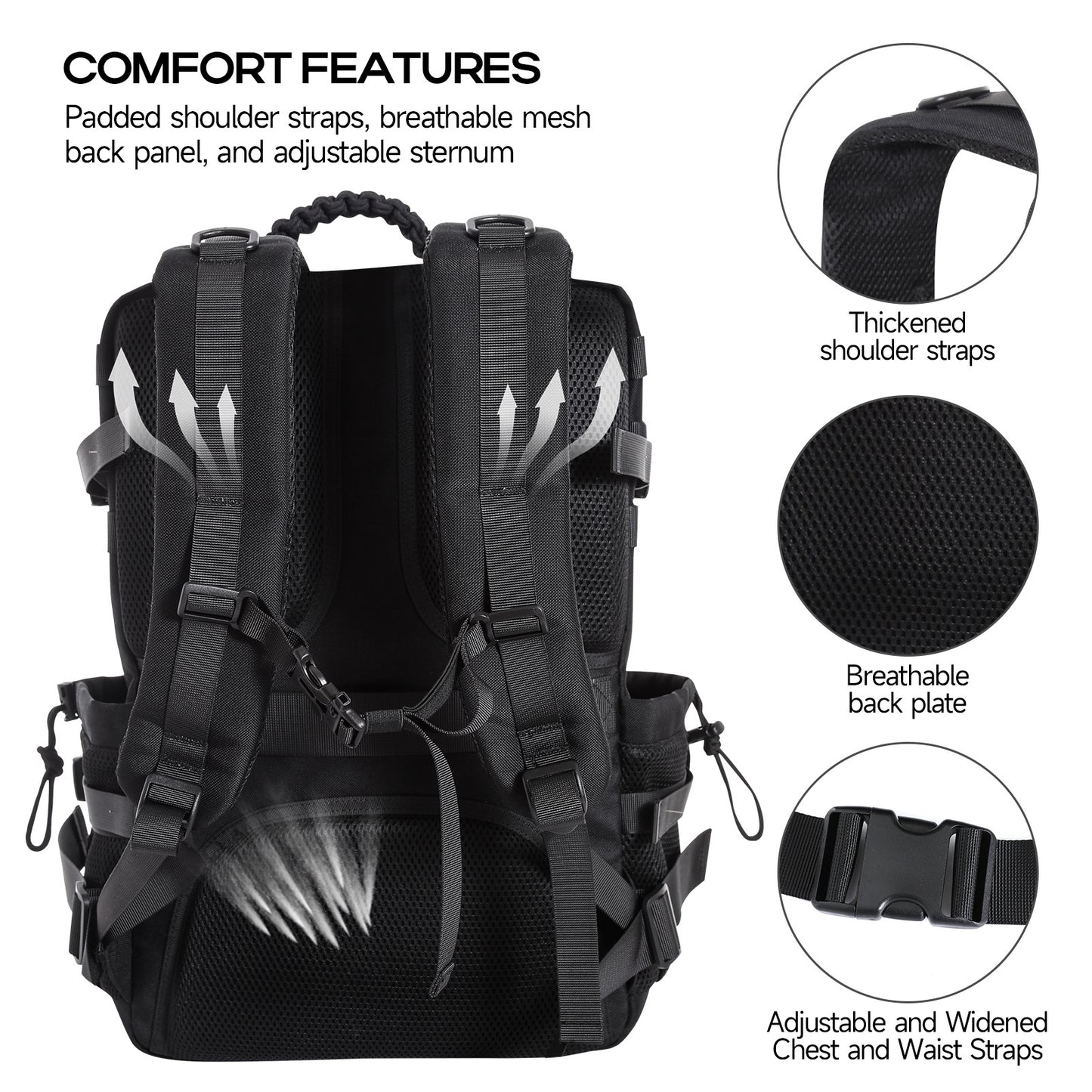 Men's Large Capacity Waterproof Hard-wearing Multifunctional Storage Tactical Backpack