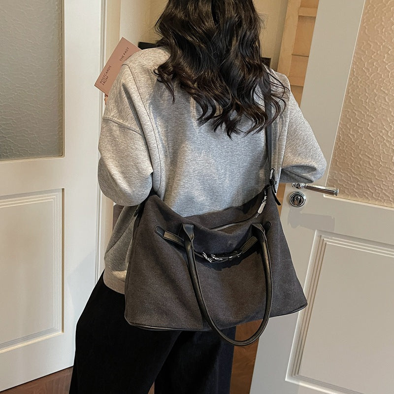 Women's Large Capacity Totes Korean Canvas Winter Commuter Tote Bag