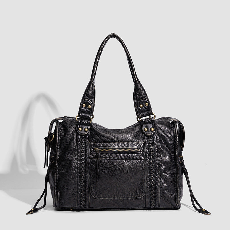 Women's Commuter Portable Large Capacity Practical Simple Washed Bags