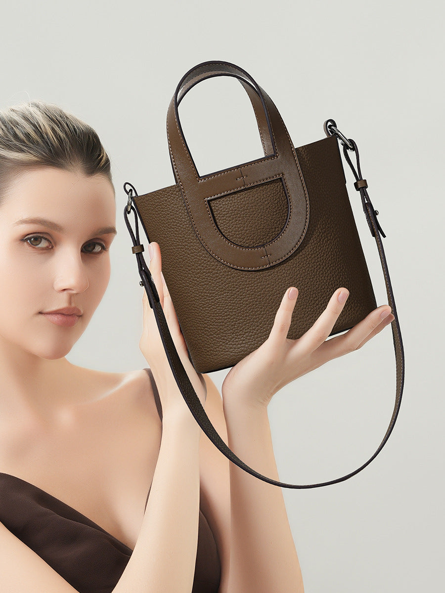 Women's Layer Cowhide Genuine Leather Versatile Niche High Women's Handbag