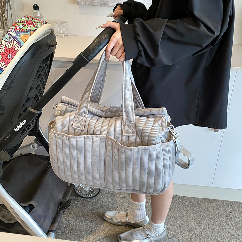 Women's Hand-held Fashion Zipper Stroller Pannier Diaper Mummy Bag