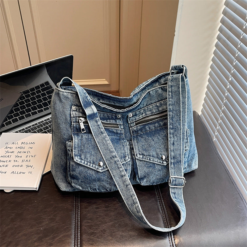 Women's Korean Style Retro Commuter Spring Denim Bags