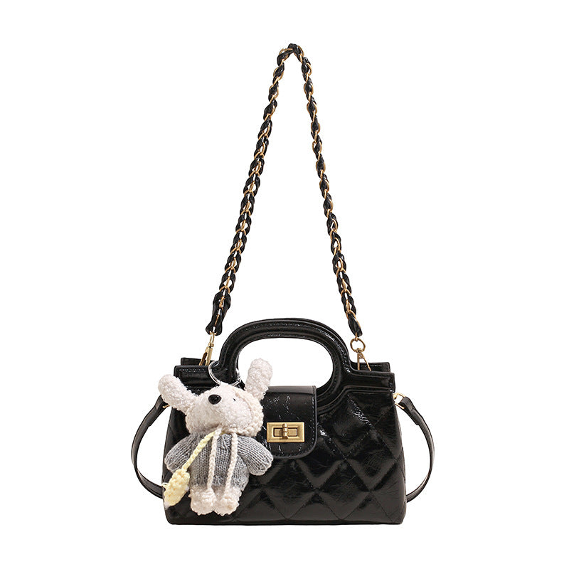 Korean Style Fashion Embroidery Thread Rhombus Women's Messenger Bag