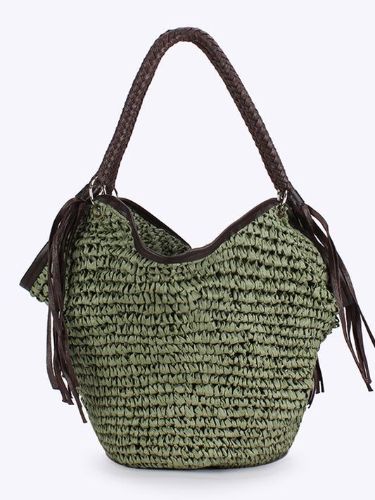 Women's Octopus Woven Simple Tassel Beach Personalized Women's Shoulder Bag