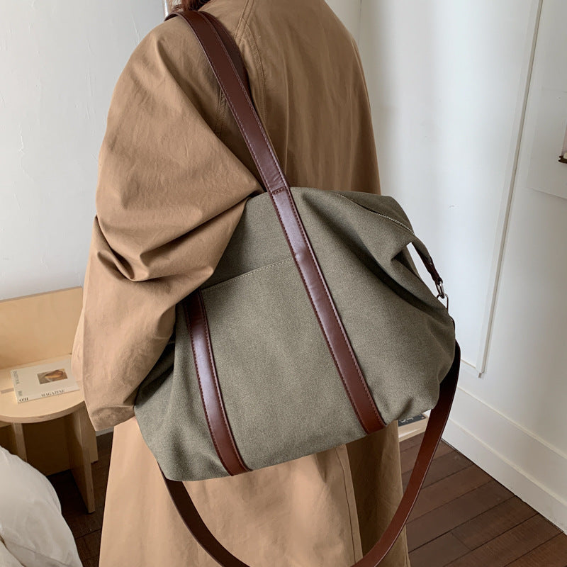 Women's Canvas Large Capacity College Class Women's Shoulder Bag