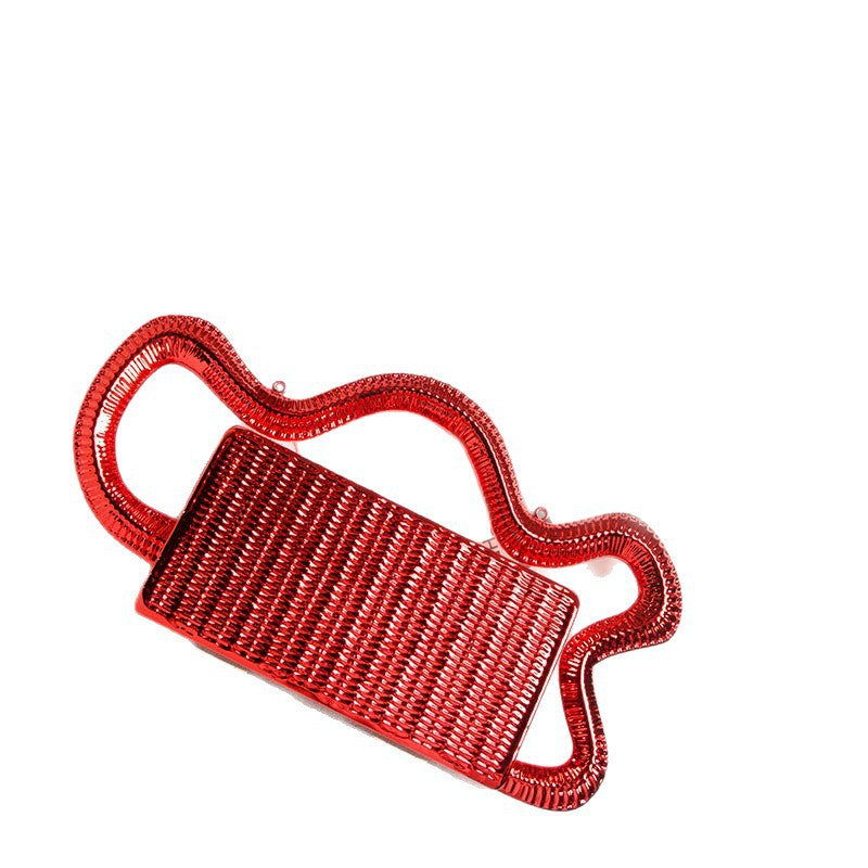 Trendy Metal Woven Vegetable Box Design Fashion Creative Women's Handbag