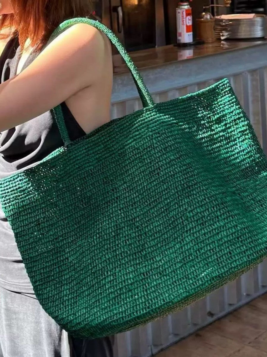 Raffia Large Capacity Straw Woven Female Seaside Women's Shoulder Bag
