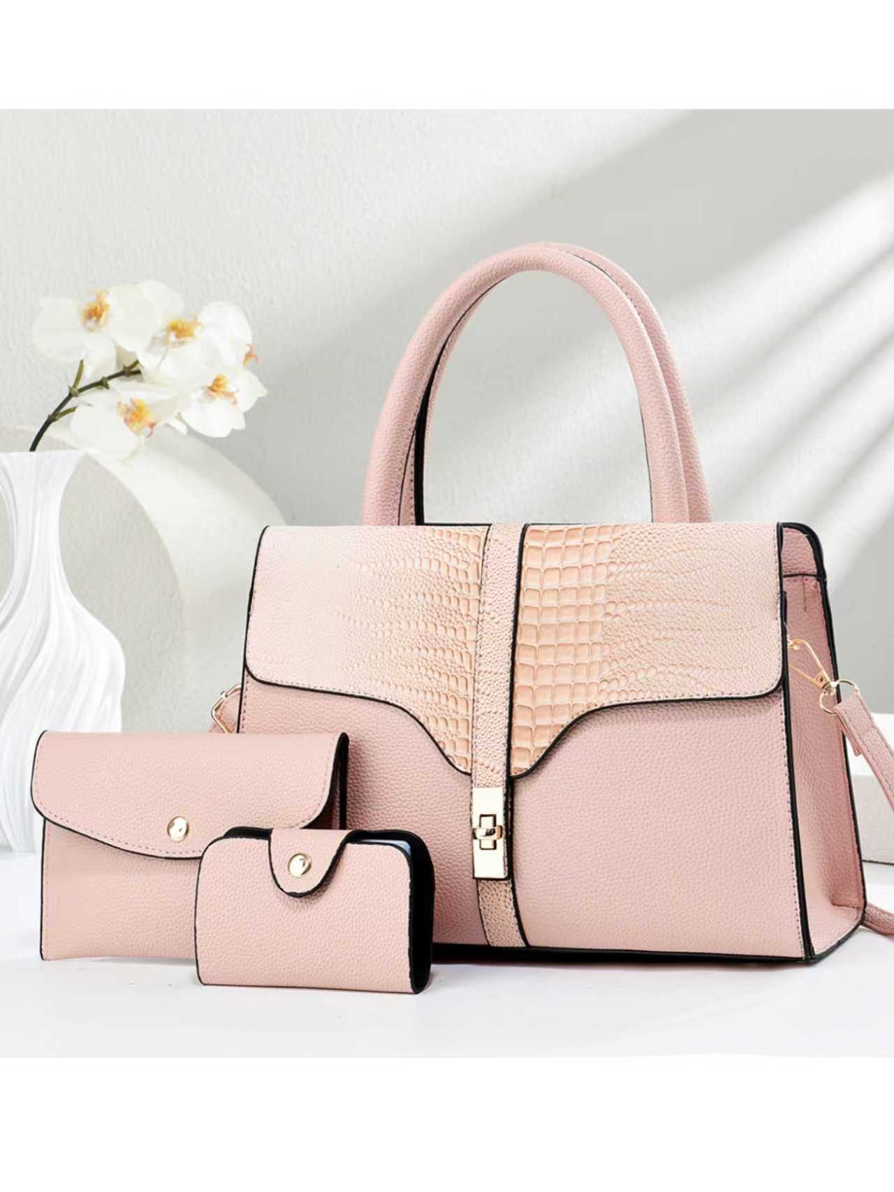 Large Capacity Textured Crocodile Pattern Simple One Women's Handbag