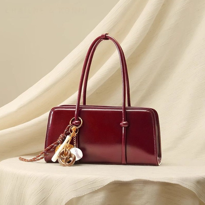 Women's Niche Underarm High-grade Retro Oil Wax Skin Small Square Bag