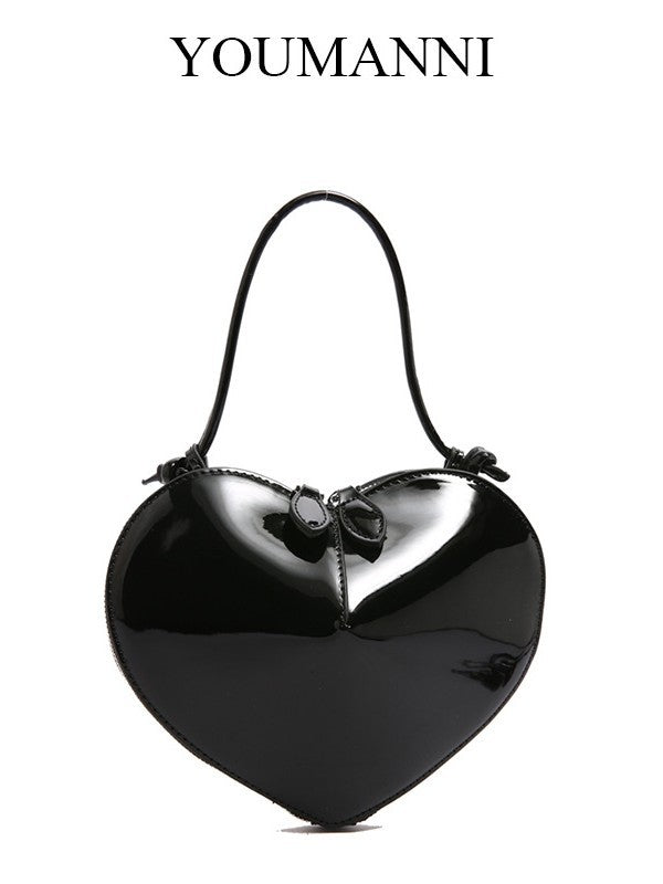 Women's French Fashion Textured Heart Shape Heart-shaped Bags