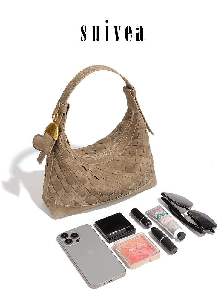 Suede Woven Dumpling High-grade Underarm Selenodont Women's Shoulder Bag
