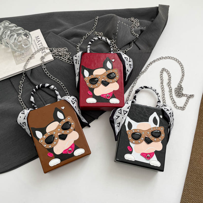 Women's Cartoon Puppy Spring Hard Box Mobile Phone Bags