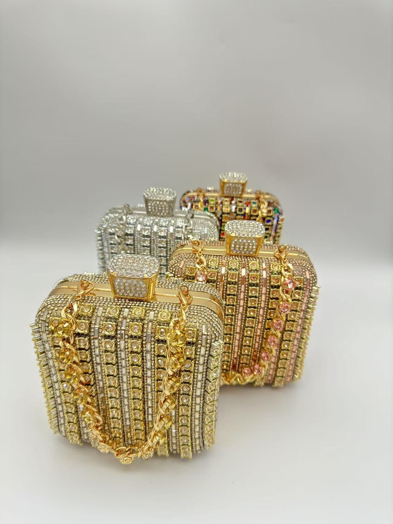 Handmade Chain Rhinestone Full Diamond Portable Dinner Bag