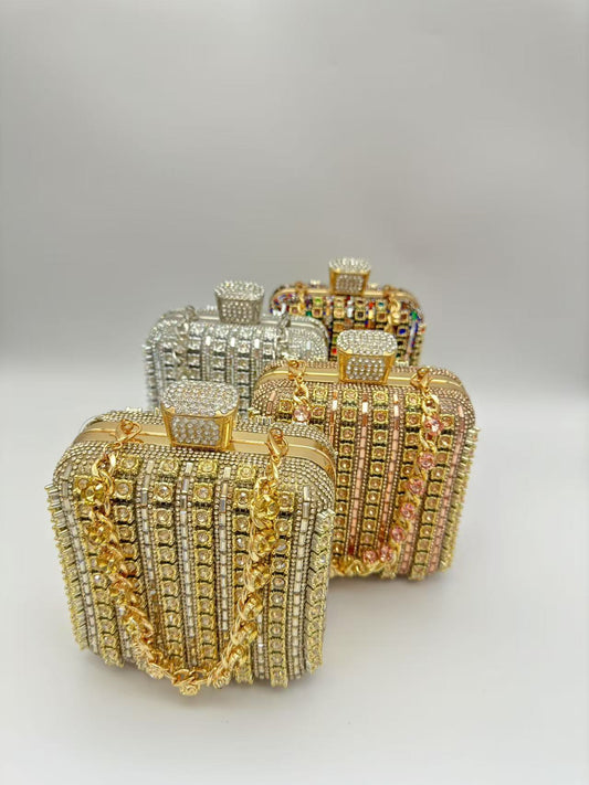 Handmade Chain Rhinestone Full Diamond Portable Dinner Bag