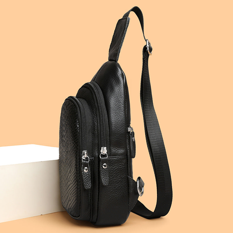 Men's Crocodile Pattern For Cowhide Trendy Fashion Leather Men's Chest Bag