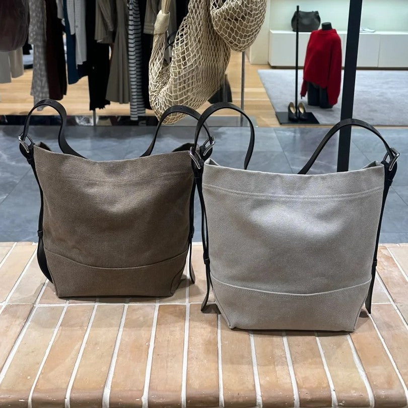 Women's & Men's Large Capacity Canvas Distressed Fabric For Hobo Women's Shoulder Bag