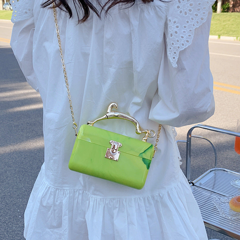 Women's Acrylic Box Fashion Leopard High-grade Women's Shoulder Bag