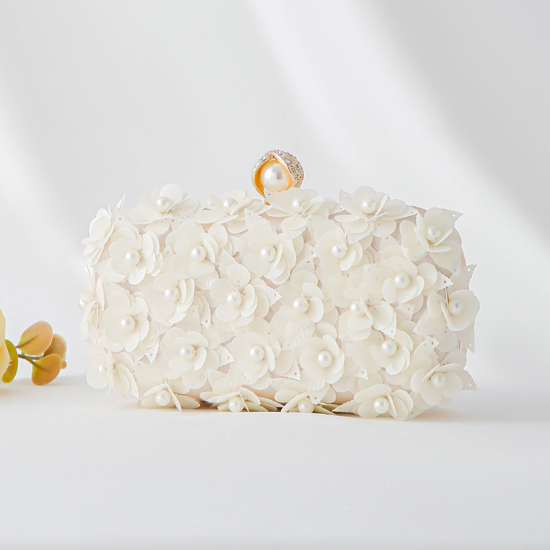 Fashion Handmade Beaded Flower Sequined Clutch Dress Dinner Bag