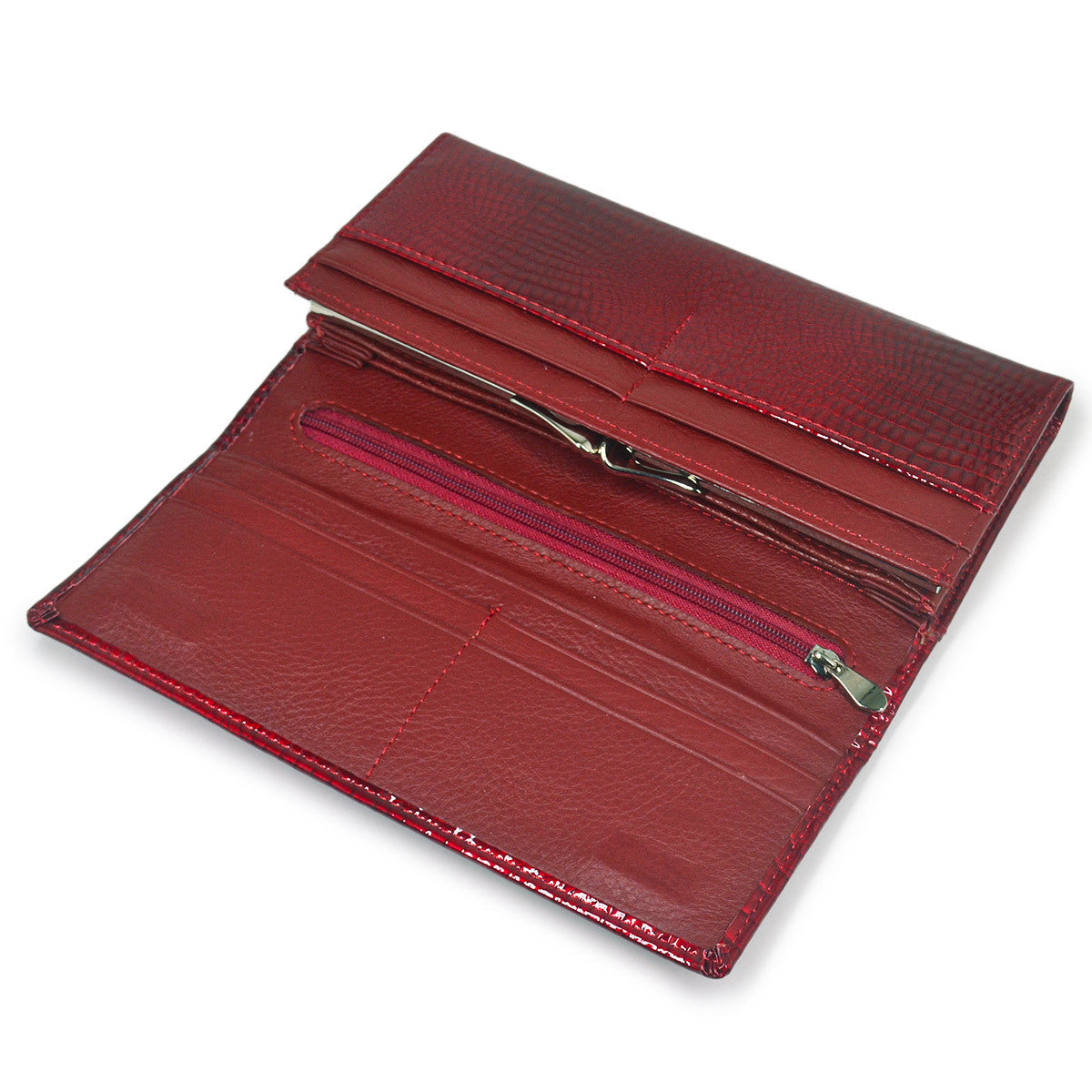 Women's Genuine Leather Magnetic Snap Multifunctional Large Capacity First Layer Long Ladies Wallet