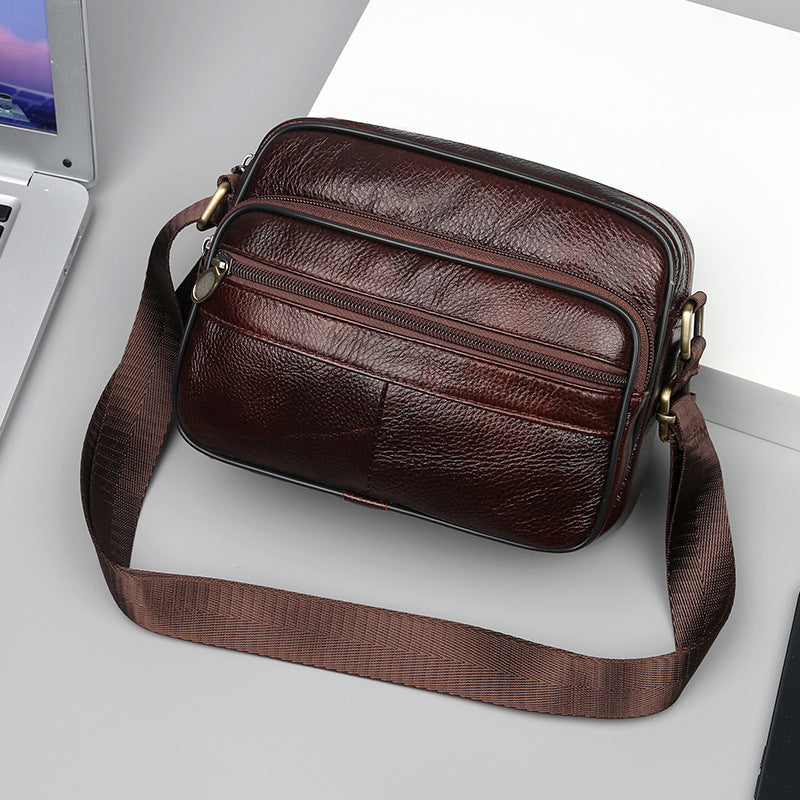 New Men's Leather Portable Simple Mobile Backpacks