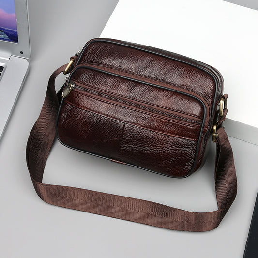 New Men's Leather Portable Simple Mobile Backpacks