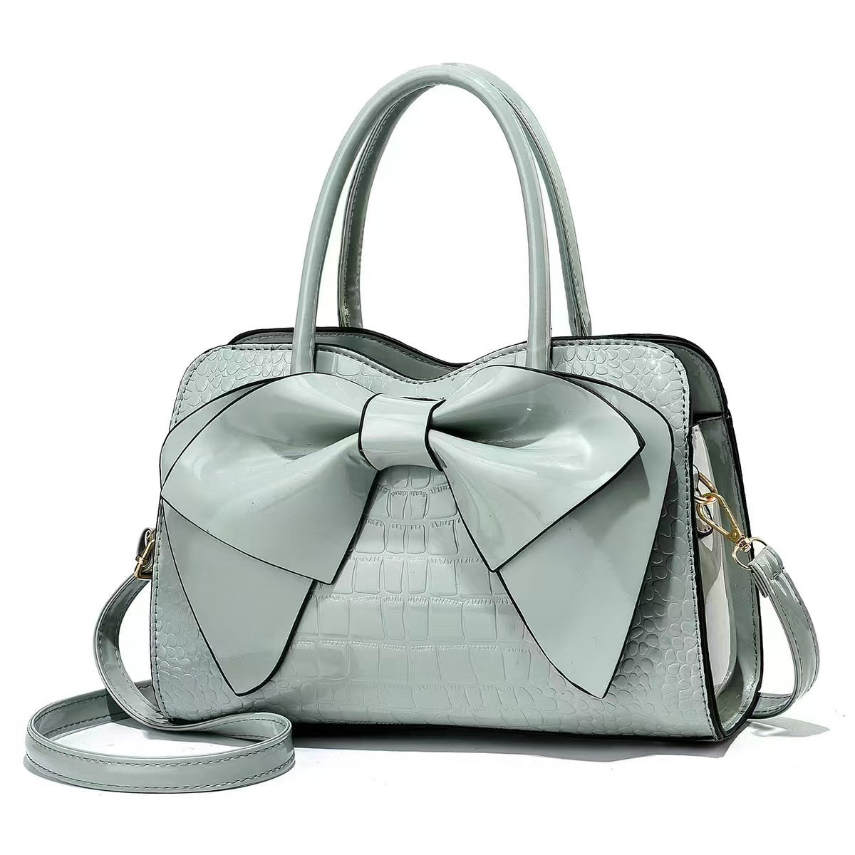 Women's Fashion Candy Color Bow Simple Stone Pattern Bags