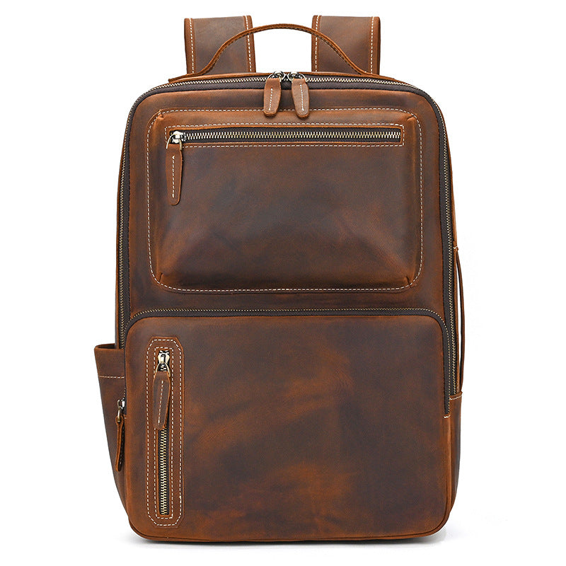 Women's & Men's Crazy Horse Leather Retro Backpacks