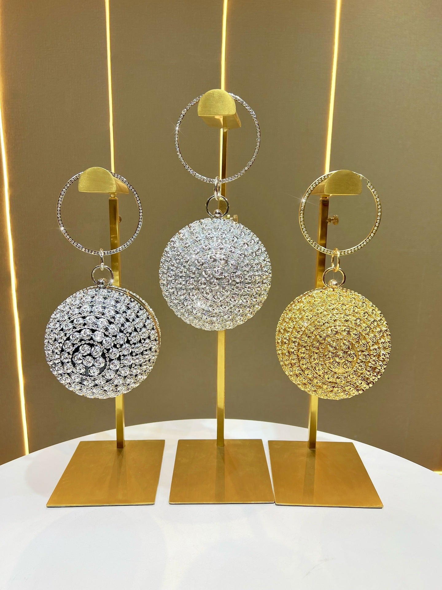 Women's Rose Ball Light Luxury Clutch Fashion Shining Handbags