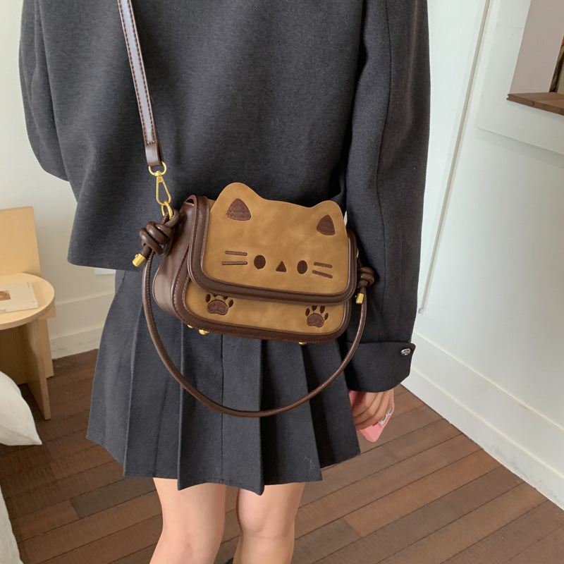 Women's Retro Super Popular Cute Kitten Design Women's Shoulder Bag