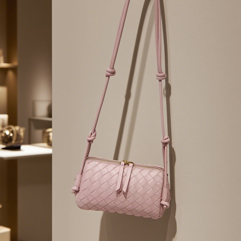 Women's Handmade Cowhide Woven Underarm Fashion Bags