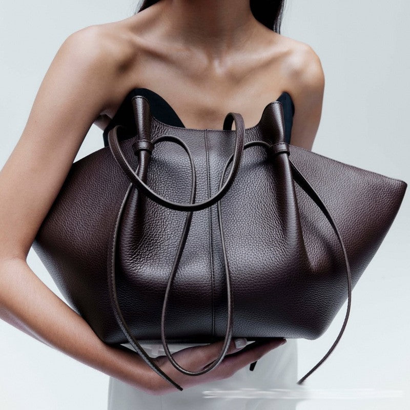 Style Litchi Pattern Leather Commuter Large Capacity Totes Women's Shoulder Bag
