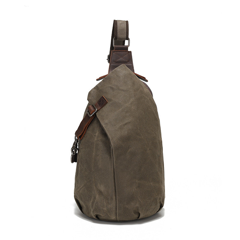 Men's Oil Wax Canvas First Layer Cowhide Men's Bags