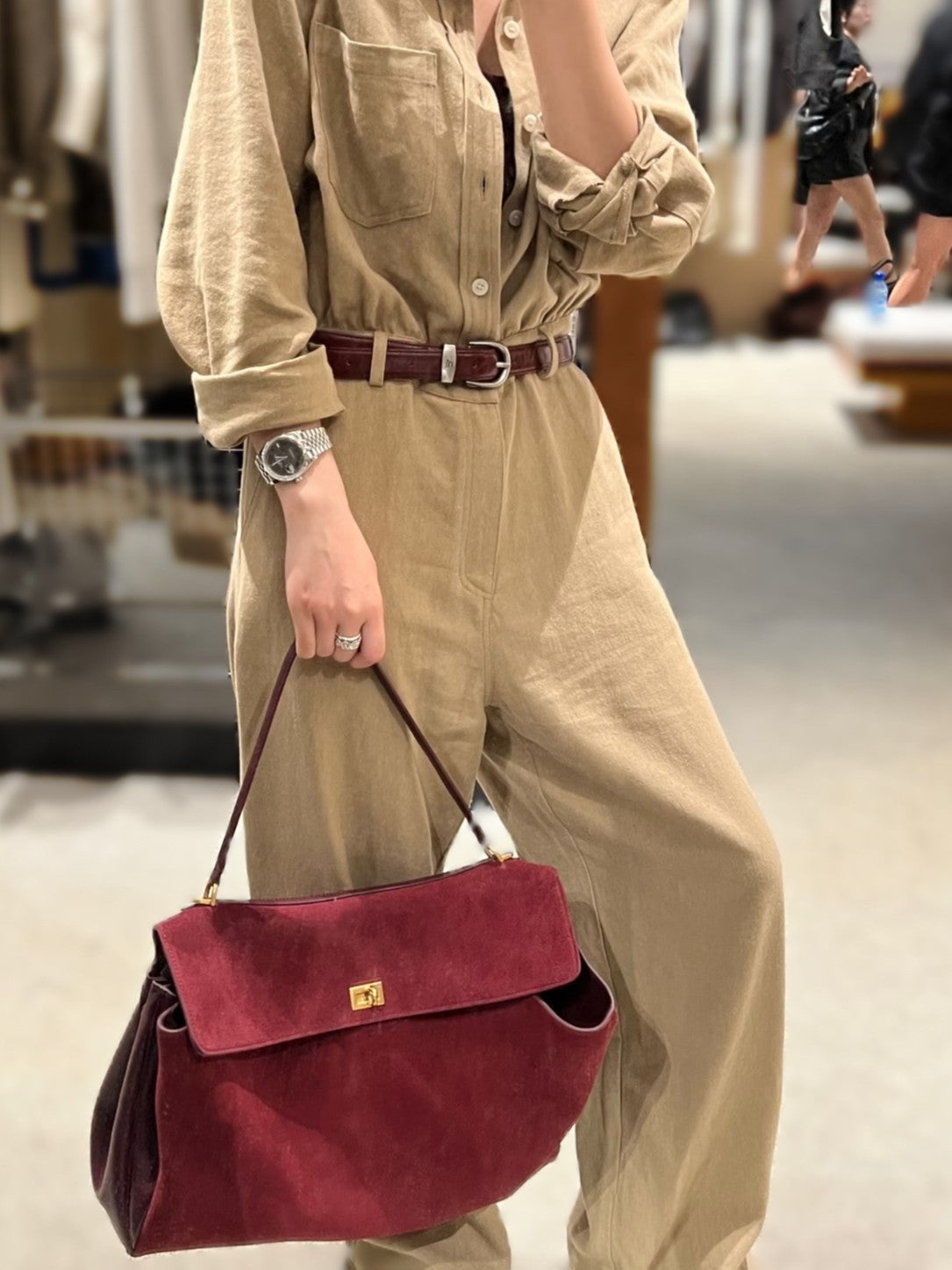 Retro Frosted Leather Large Capacity Commuter Women's Shoulder Bag