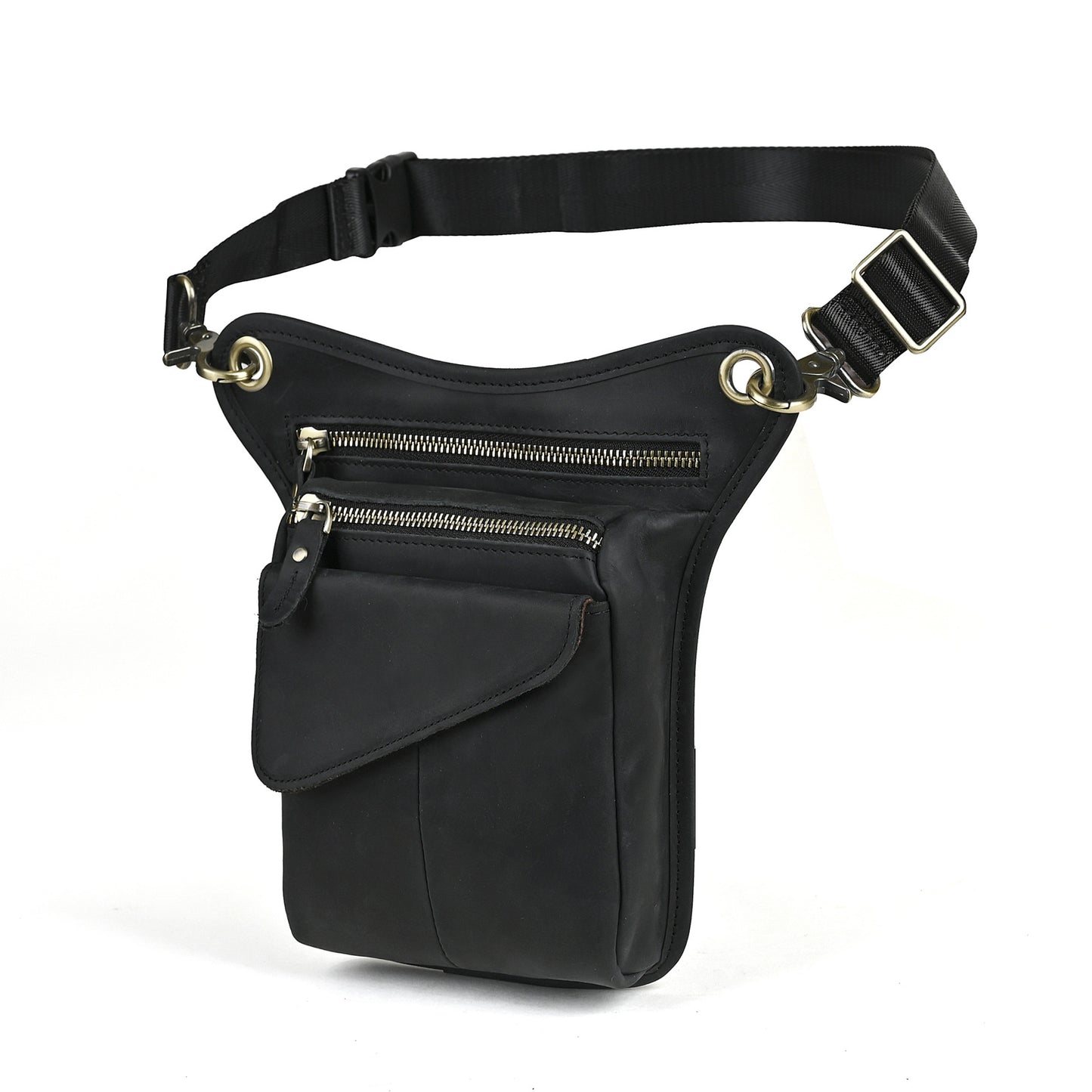 Men's First Layer Oil Waxed Leather Cowhide Trendy Bags