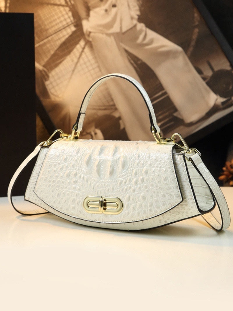 Women's Gold Ingot Mother Alligator Print Bags