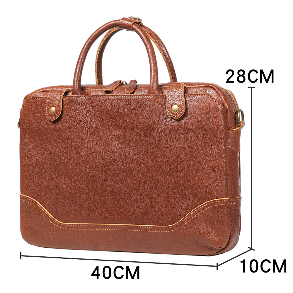 Men's Business Cowhide Large Capacity Computer Men's Handbags