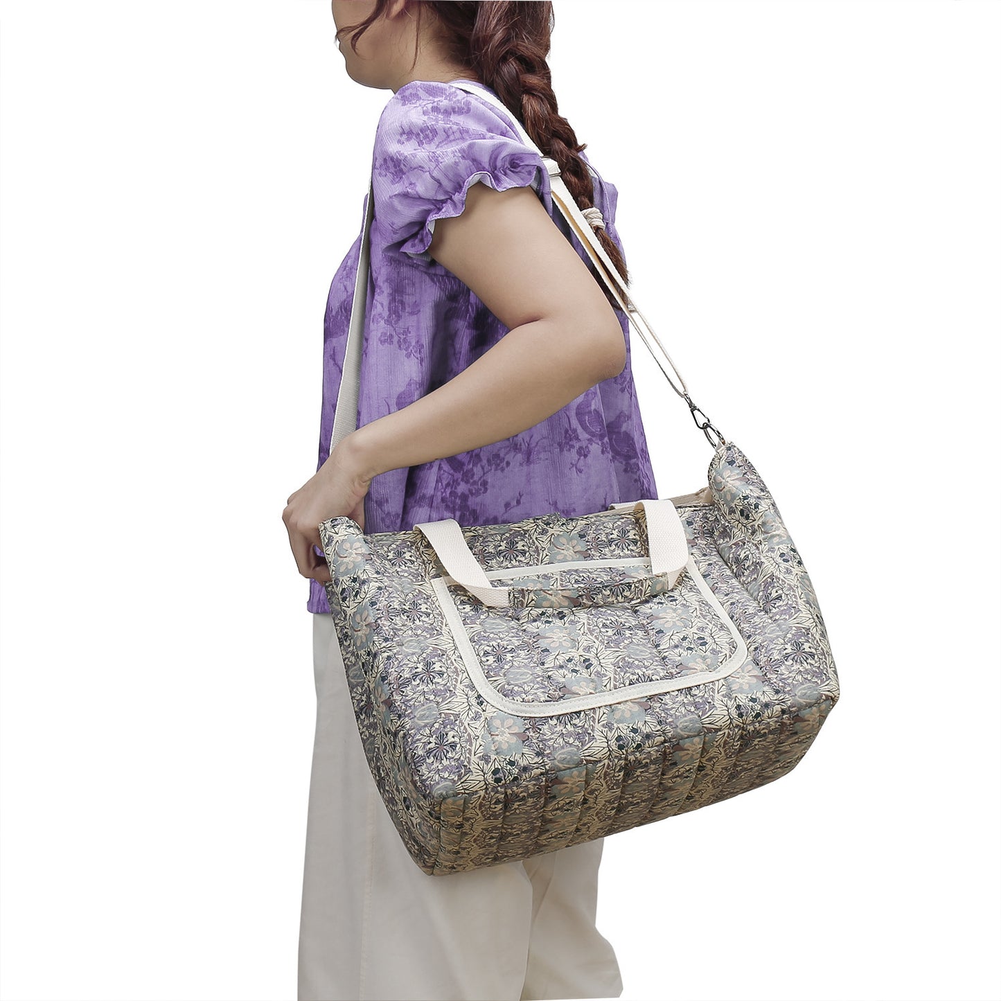 Floral Print Mom Outing Large Capacity Mummy Bag