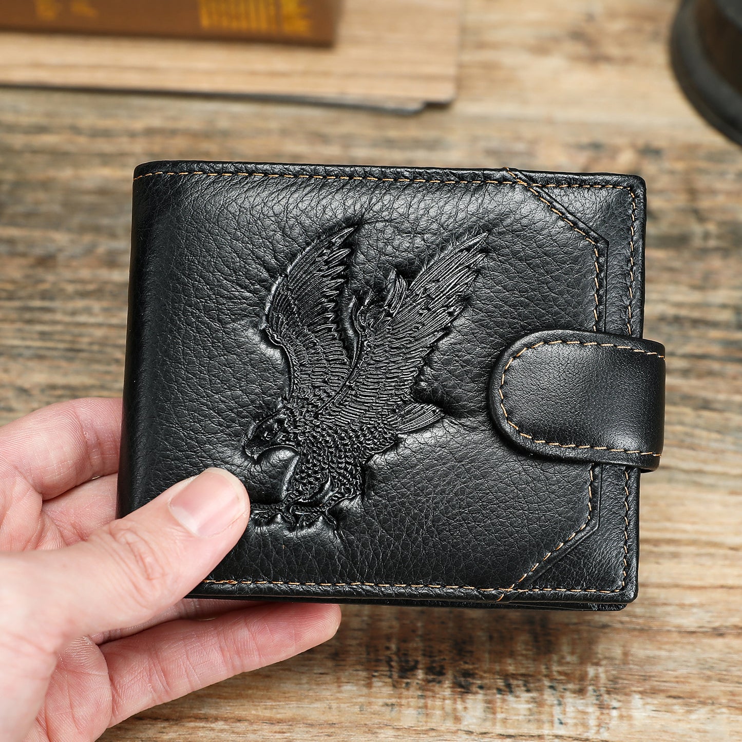 Men's Leather Short Multiple Slots First Layer Coin Purses
