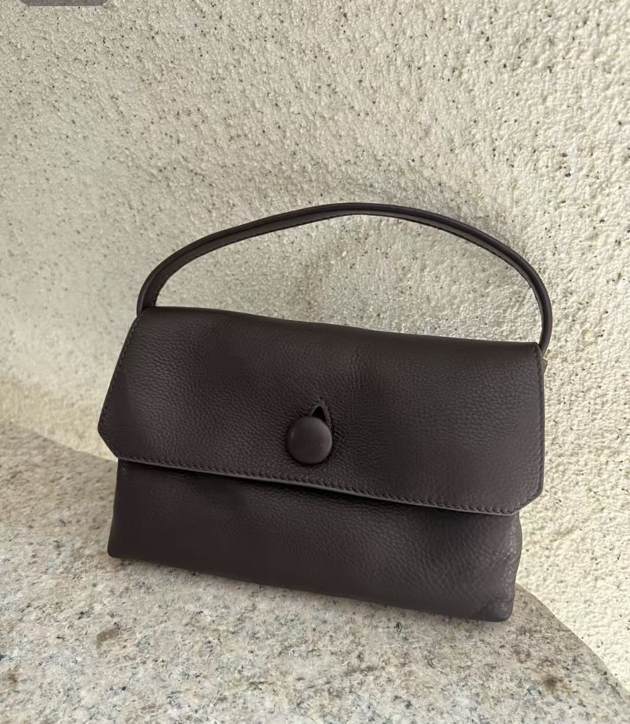 Niche Curved Layer Cowhide Genuine Leather Women's Handbag