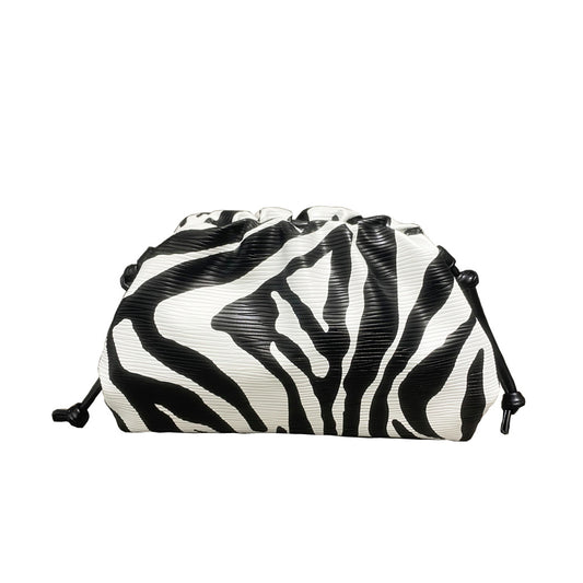 Women's Clutch Lady's Zebra Pattern Clip Cloud Shoulder Bags