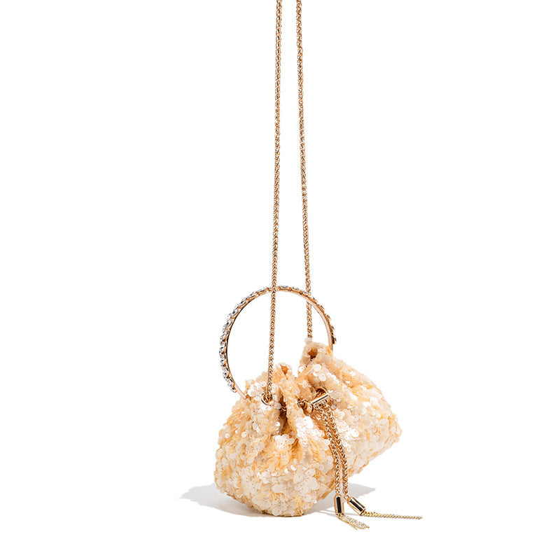 Women's Metal Sequined Shiny Chain Pouch Bags