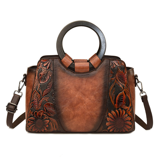 Women's Texture Printed Large Capacity Ethnic Style Bags